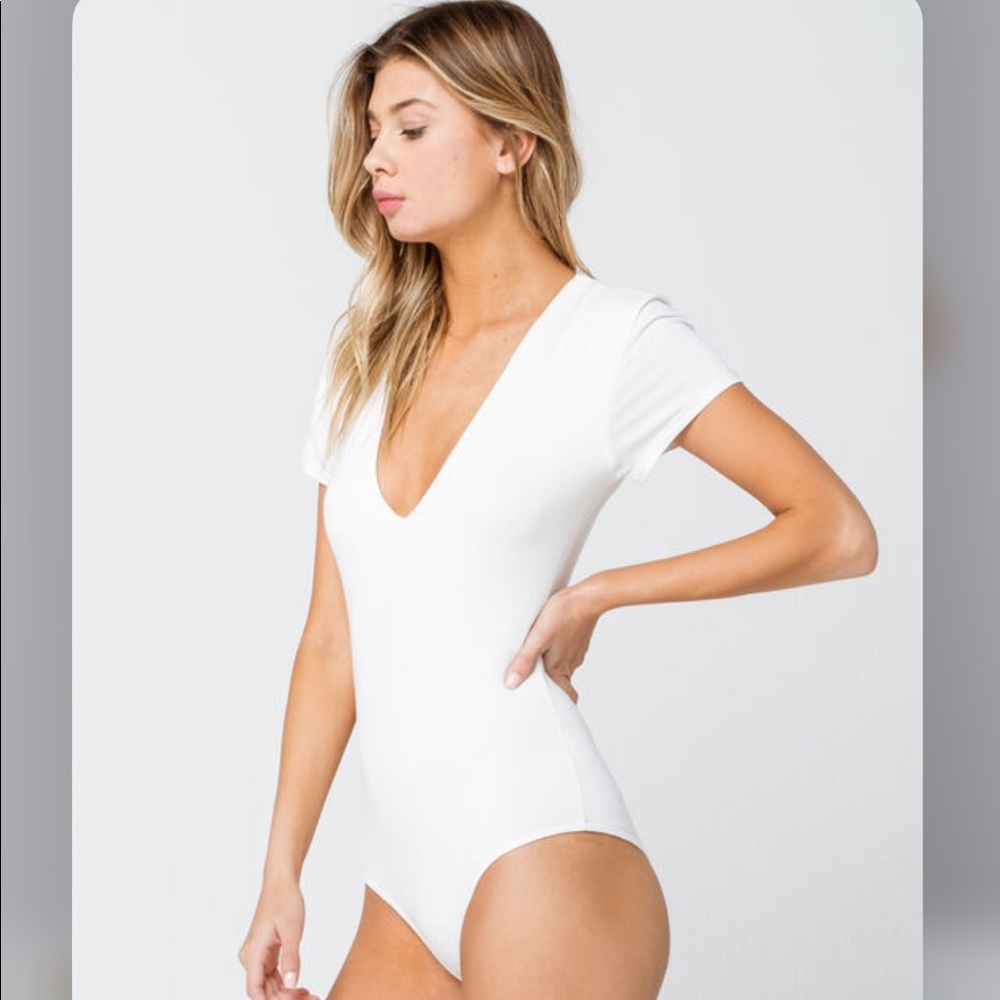 Wasabi + Mint Long Sleeve Deep Neck Bodysuit